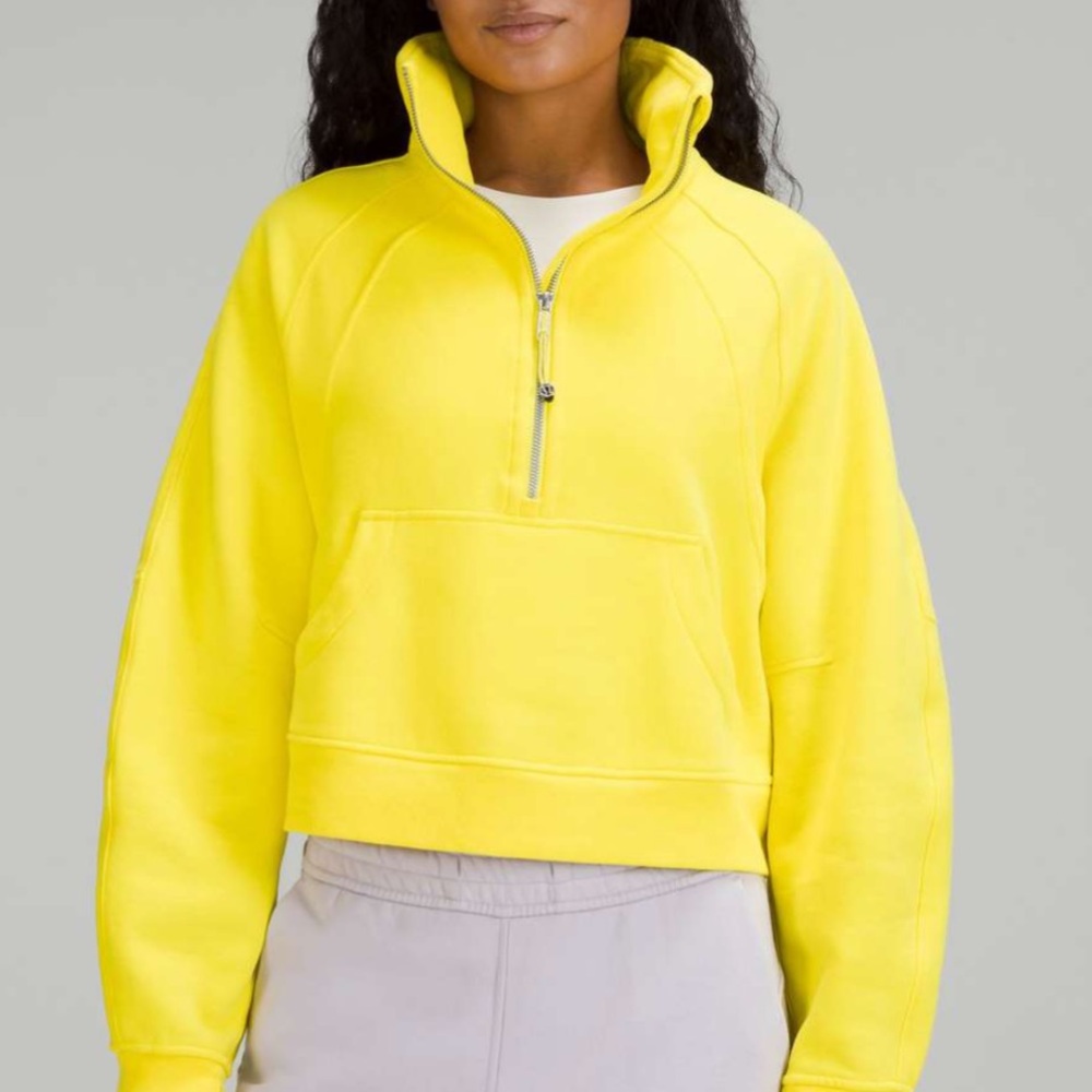 Lululemon Scuba Oversized Half Zip Hoodie in Bright Yellow